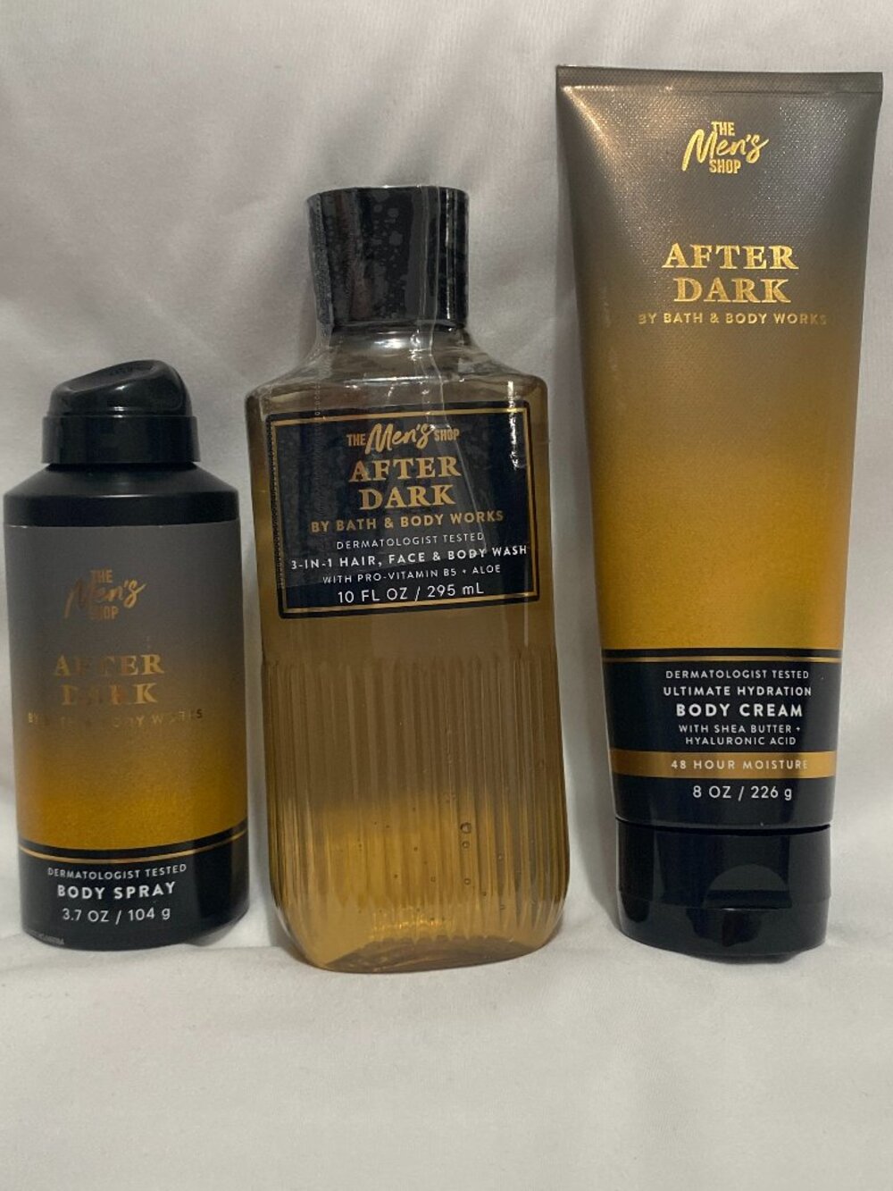 Bath & Body Works Men's After Dark Tonka Bergamot Amber Body Cream, Spray & Wash